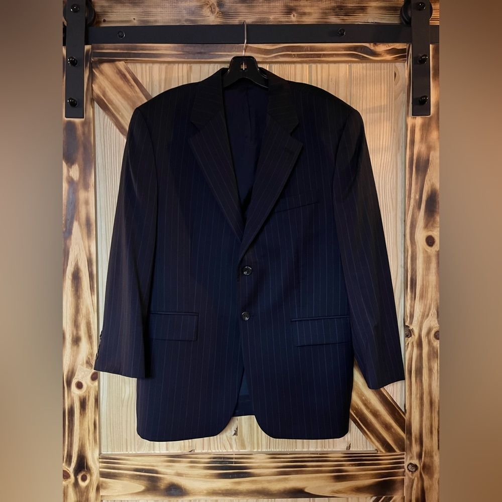 VTG Men’s Ralph Lauren Jacket Pinstriped Navy 40S
